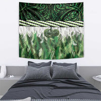 Green Traditional Cloak Aotearoa Tapestry Maori Paua Shell Korowai Pattern
