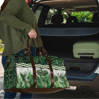 Green Traditional Cloak Aotearoa Travel Bag Maori Paua Shell Korowai Pattern - Polynesian Pride