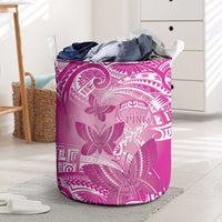 Polynesia Breast Cancer Awareness Laundry Basket Think Pink Ribbon Polynesian Butterflies LT14 Pink - Polynesian Pride