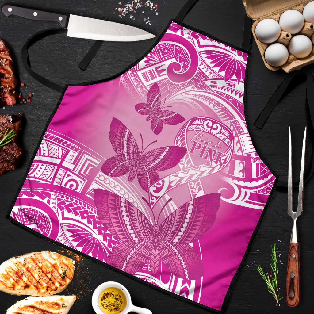 Polynesia Breast Cancer Awareness Apron Think Pink Ribbon Polynesian Butterflies LT14 Pink - Polynesian Pride