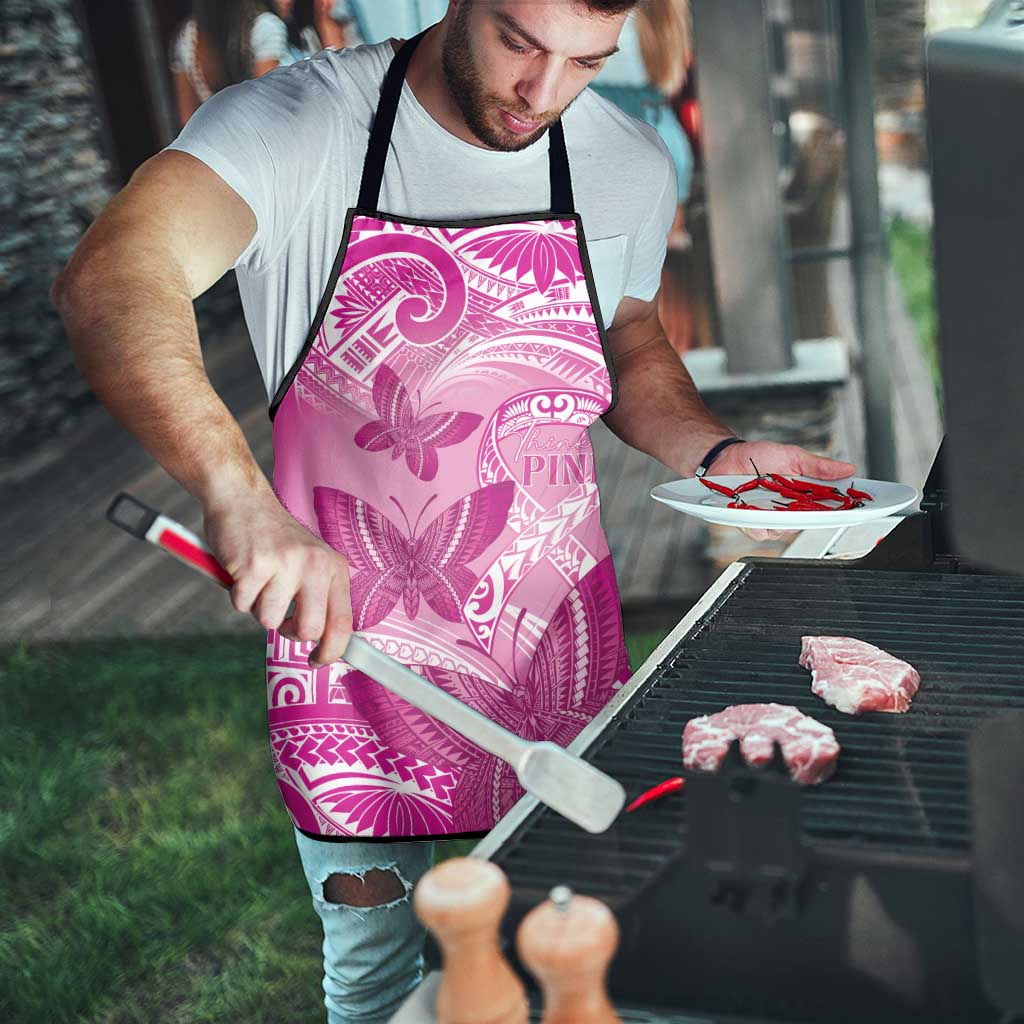 Polynesia Breast Cancer Awareness Apron Think Pink Ribbon Polynesian Butterflies LT14 - Polynesian Pride