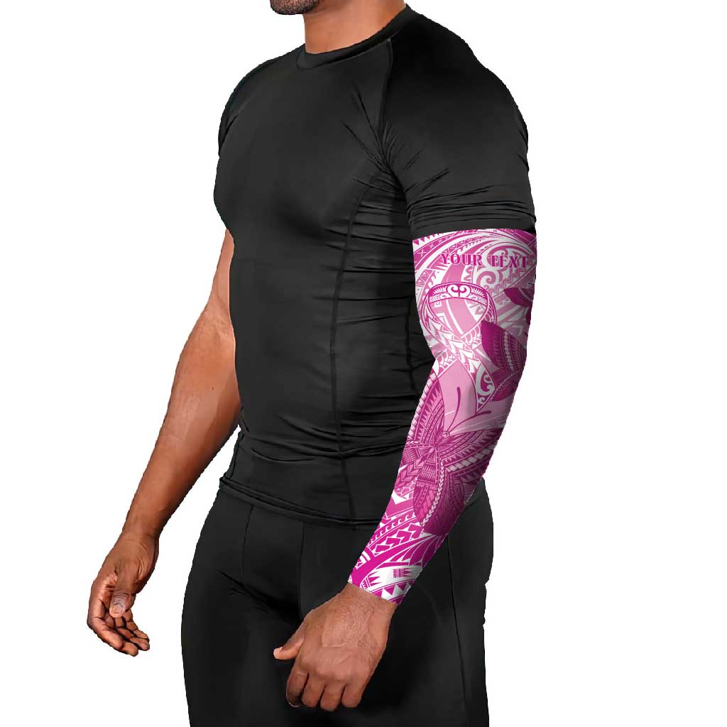 Personalised Polynesia Breast Cancer Awareness Arm Sleeves Think Pink Ribbon Polynesian Butterflies LT14 - Polynesian Pride