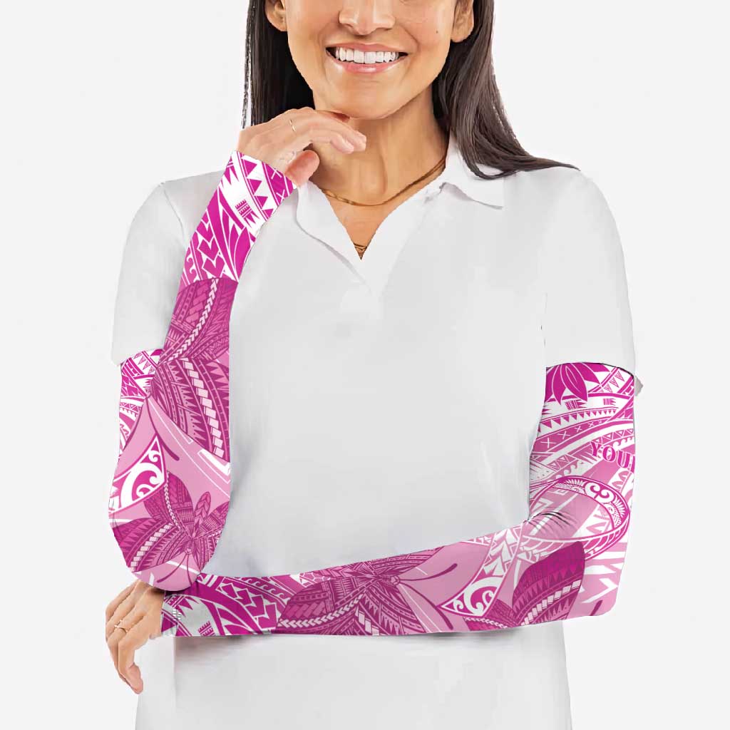 Personalised Polynesia Breast Cancer Awareness Arm Sleeves Think Pink Ribbon Polynesian Butterflies LT14 - Polynesian Pride