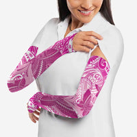 Personalised Polynesia Breast Cancer Awareness Arm Sleeves Think Pink Ribbon Polynesian Butterflies LT14 - Polynesian Pride