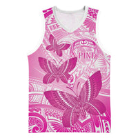 Personalised Polynesia Breast Cancer Awareness Basketball Jersey Think Pink Ribbon Polynesian Butterflies LT14 Unisex Pink - Polynesian Pride