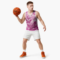Personalised Polynesia Breast Cancer Awareness Basketball Jersey Think Pink Ribbon Polynesian Butterflies LT14 - Polynesian Pride