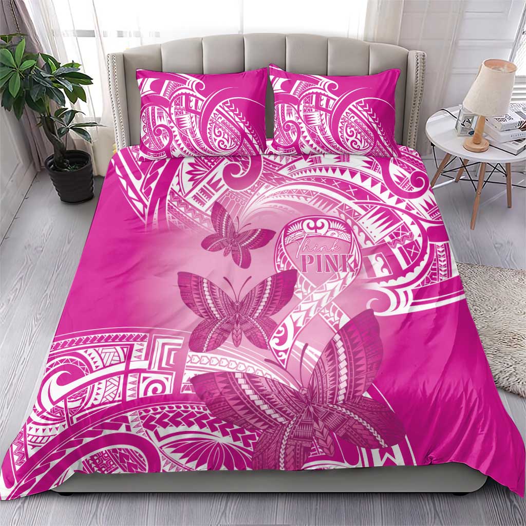 Polynesia Breast Cancer Awareness Bedding Set Think Pink Ribbon Polynesian Butterflies LT14 - Polynesian Pride