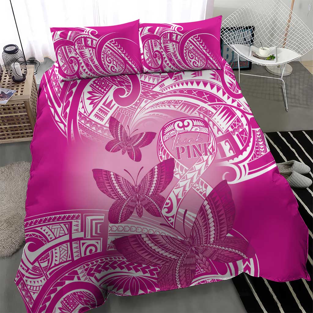 Polynesia Breast Cancer Awareness Bedding Set Think Pink Ribbon Polynesian Butterflies LT14 - Polynesian Pride