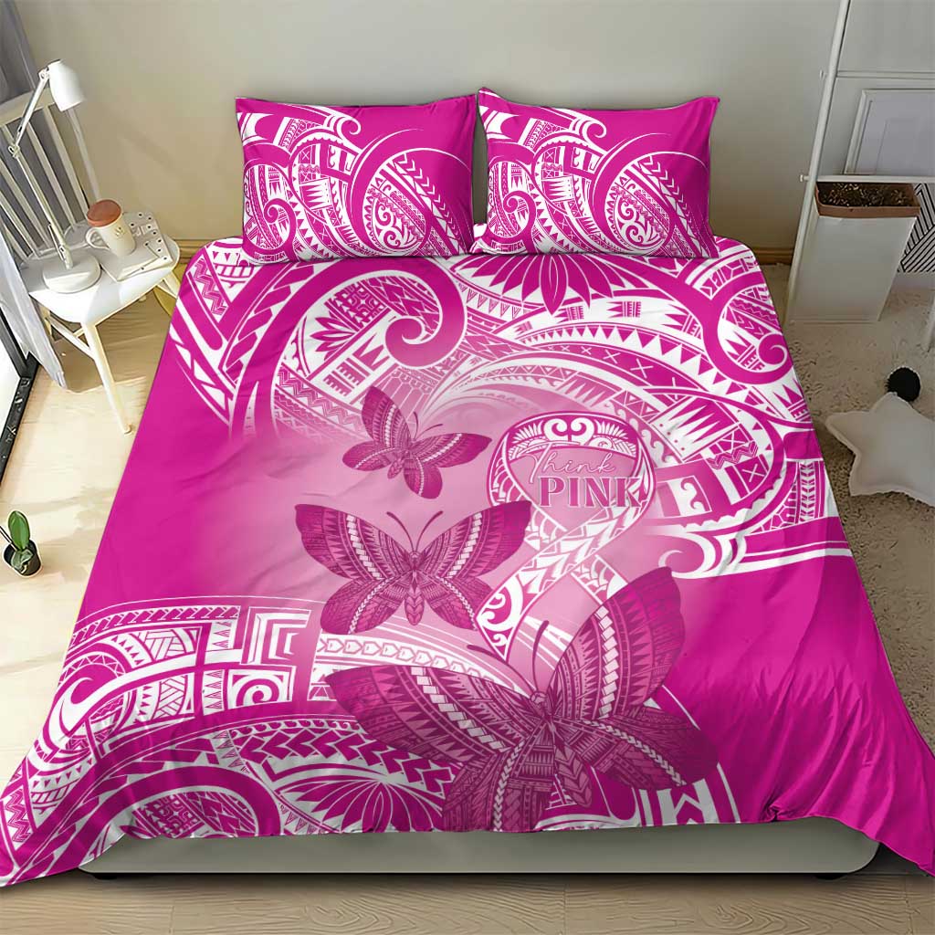 Polynesia Breast Cancer Awareness Bedding Set Think Pink Ribbon Polynesian Butterflies LT14 - Polynesian Pride