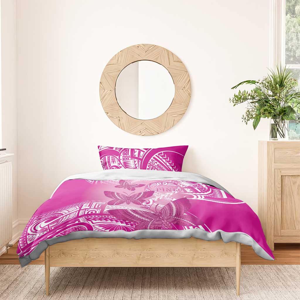 Polynesia Breast Cancer Awareness Bedding Set Think Pink Ribbon Polynesian Butterflies LT14 - Polynesian Pride
