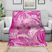 Polynesia Breast Cancer Awareness Blanket Think Pink Ribbon Polynesian Butterflies LT14 - Polynesian Pride