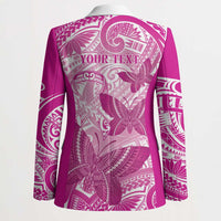 Personalised Polynesia Breast Cancer Awareness Blazer Think Pink Ribbon Polynesian Butterflies LT14 - Polynesian Pride