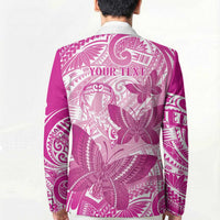 Personalised Polynesia Breast Cancer Awareness Blazer Think Pink Ribbon Polynesian Butterflies LT14 - Polynesian Pride