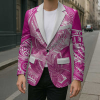 Personalised Polynesia Breast Cancer Awareness Blazer Think Pink Ribbon Polynesian Butterflies LT14 - Polynesian Pride