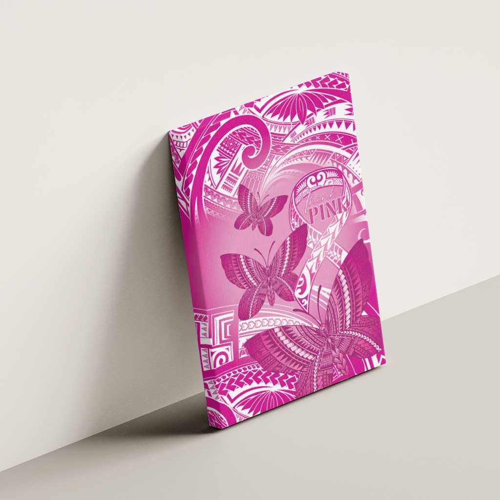 Polynesia Breast Cancer Awareness Canvas Wall Art Think Pink Ribbon Polynesian Butterflies LT14 - Polynesian Pride