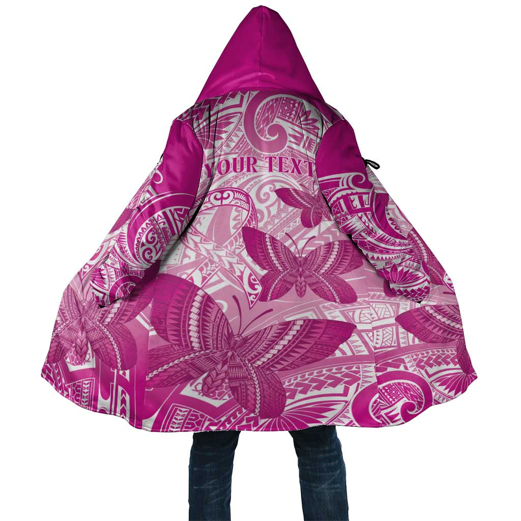 Personalised Polynesia Breast Cancer Awareness Cloak Think Pink Ribbon Polynesian Butterflies LT14 Unisex Pink - Polynesian Pride