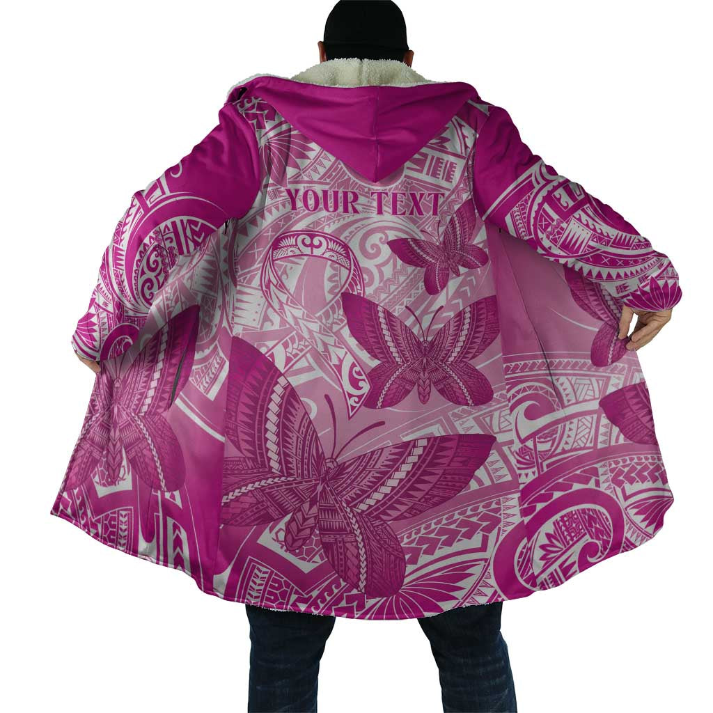 Personalised Polynesia Breast Cancer Awareness Cloak Think Pink Ribbon Polynesian Butterflies LT14 - Polynesian Pride