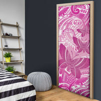 Personalised Polynesia Breast Cancer Awareness Door Cover Think Pink Ribbon Polynesian Butterflies LT14 - Polynesian Pride