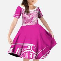 Personalised Polynesia Breast Cancer Awareness Family Matching Mermaid Dress and Hawaiian Shirt Think Pink Ribbon Polynesian Butterflies
