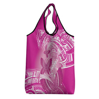 Polynesia Breast Cancer Awareness Grocery Bag Think Pink Ribbon Polynesian Butterflies LT14 - Polynesian Pride