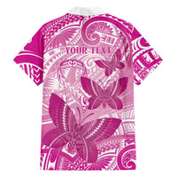 Personalised Polynesia Breast Cancer Awareness Hawaiian Shirt Think Pink Ribbon Polynesian Butterflies