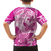 Personalised Polynesia Breast Cancer Awareness Hawaiian Shirt Think Pink Ribbon Polynesian Butterflies
