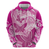 Personalised Polynesia Breast Cancer Awareness Hoodie Think Pink Ribbon Polynesian Butterflies LT14 - Polynesian Pride