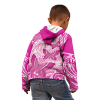 Personalised Polynesia Breast Cancer Awareness Kid Hoodie Think Pink Ribbon Polynesian Butterflies LT14 - Polynesian Pride