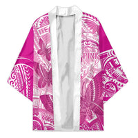 Personalised Polynesia Breast Cancer Awareness Kimono Think Pink Ribbon Polynesian Butterflies LT14 Unisex Pink - Polynesian Pride