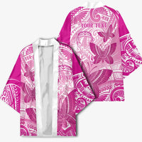 Personalised Polynesia Breast Cancer Awareness Kimono Think Pink Ribbon Polynesian Butterflies LT14 - Polynesian Pride