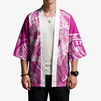Personalised Polynesia Breast Cancer Awareness Kimono Think Pink Ribbon Polynesian Butterflies LT14 - Polynesian Pride