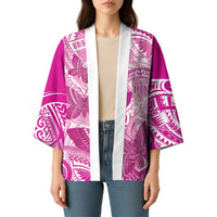 Personalised Polynesia Breast Cancer Awareness Kimono Think Pink Ribbon Polynesian Butterflies LT14 - Polynesian Pride