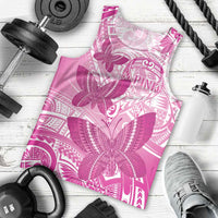 Personalised Polynesia Breast Cancer Awareness Men Tank Top Think Pink Ribbon Polynesian Butterflies LT14 - Polynesian Pride