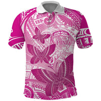 Personalised Polynesia Breast Cancer Awareness Polo Shirt Think Pink Ribbon Polynesian Butterflies LT14 Pink - Polynesian Pride
