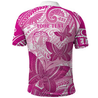 Personalised Polynesia Breast Cancer Awareness Polo Shirt Think Pink Ribbon Polynesian Butterflies LT14 - Polynesian Pride