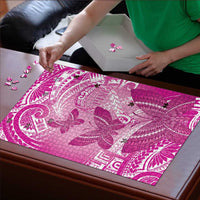 Polynesia Breast Cancer Awareness Puzzle Think Pink Ribbon Polynesian Butterflies LT14 - Polynesian Pride