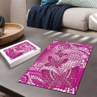 Polynesia Breast Cancer Awareness Puzzle Think Pink Ribbon Polynesian Butterflies LT14 - Polynesian Pride