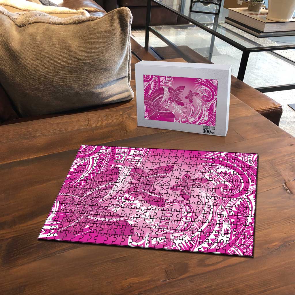 Polynesia Breast Cancer Awareness Puzzle Think Pink Ribbon Polynesian Butterflies LT14 - Polynesian Pride