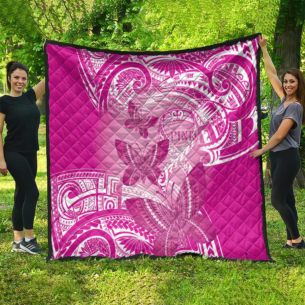 Polynesia Breast Cancer Awareness Quilt Think Pink Ribbon Polynesian Butterflies LT14 - Polynesian Pride