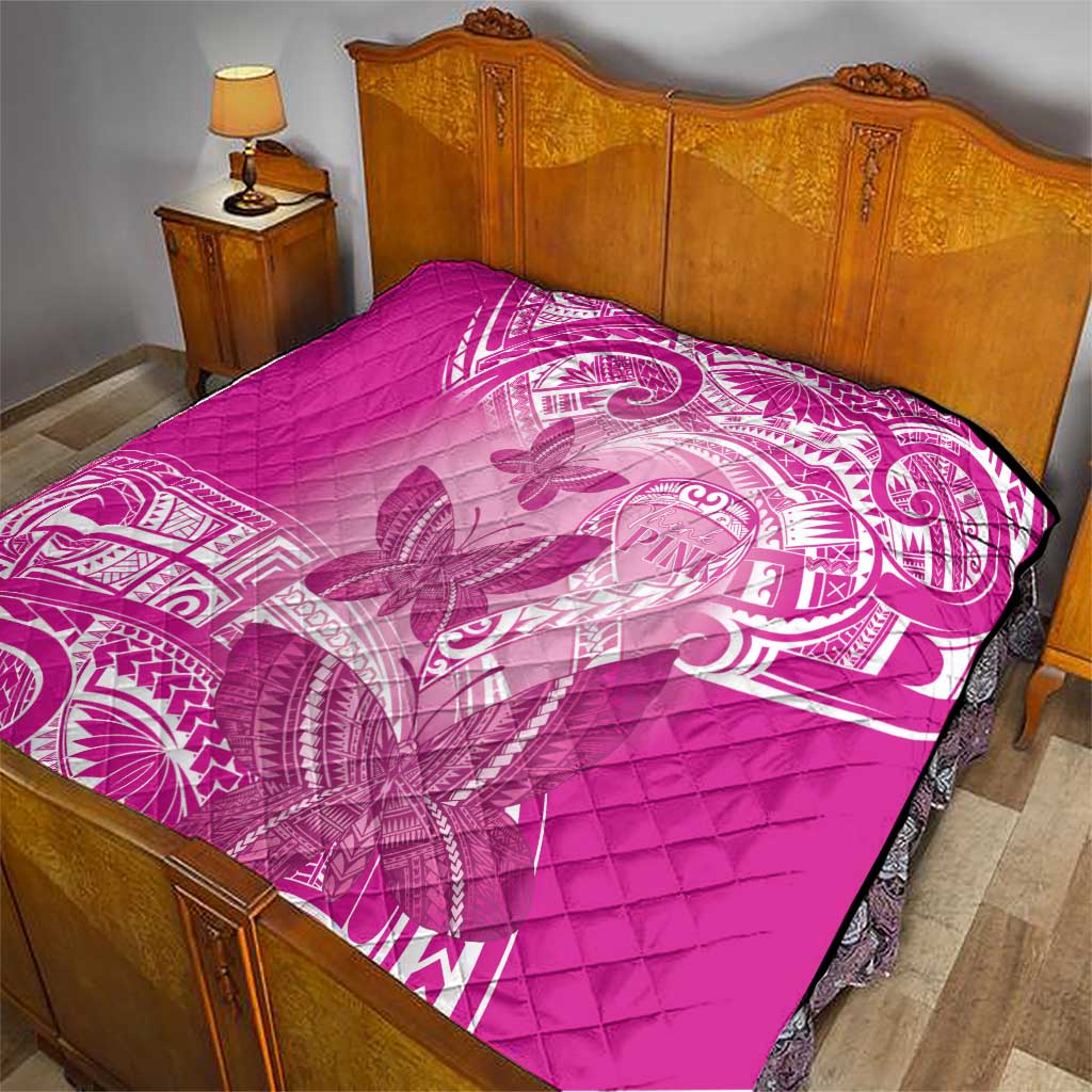 Polynesia Breast Cancer Awareness Quilt Think Pink Ribbon Polynesian Butterflies LT14 - Polynesian Pride