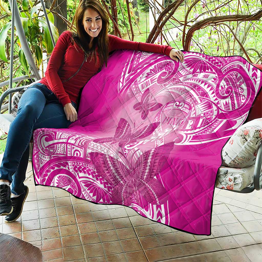 Polynesia Breast Cancer Awareness Quilt Think Pink Ribbon Polynesian Butterflies LT14 - Polynesian Pride