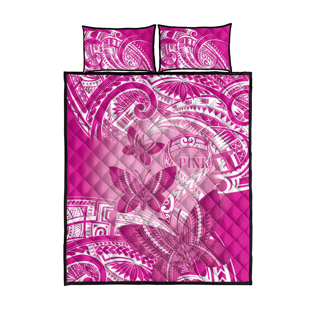 Polynesia Breast Cancer Awareness Quilt Bed Set Think Pink Ribbon Polynesian Butterflies LT14 - Polynesian Pride