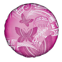 Polynesia Breast Cancer Awareness Spare Tire Cover Think Pink Ribbon Polynesian Butterflies LT14 - Polynesian Pride