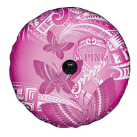 Polynesia Breast Cancer Awareness Spare Tire Cover Think Pink Ribbon Polynesian Butterflies LT14 - Polynesian Pride