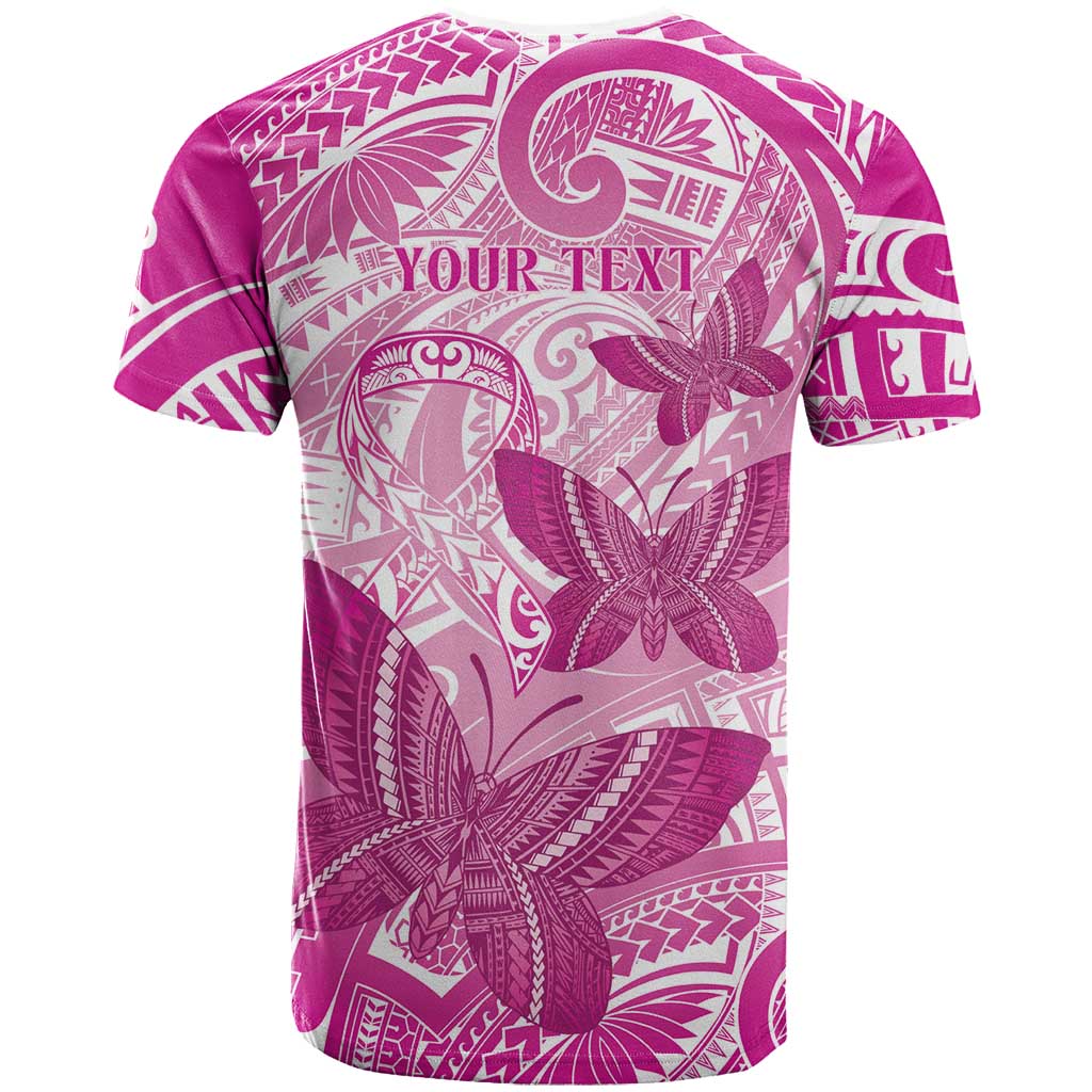 Personalised Polynesia Breast Cancer Awareness T Shirt Think Pink Ribbon Polynesian Butterflies LT14 - Polynesian Pride