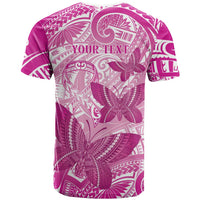 Personalised Polynesia Breast Cancer Awareness T Shirt Think Pink Ribbon Polynesian Butterflies LT14 - Polynesian Pride