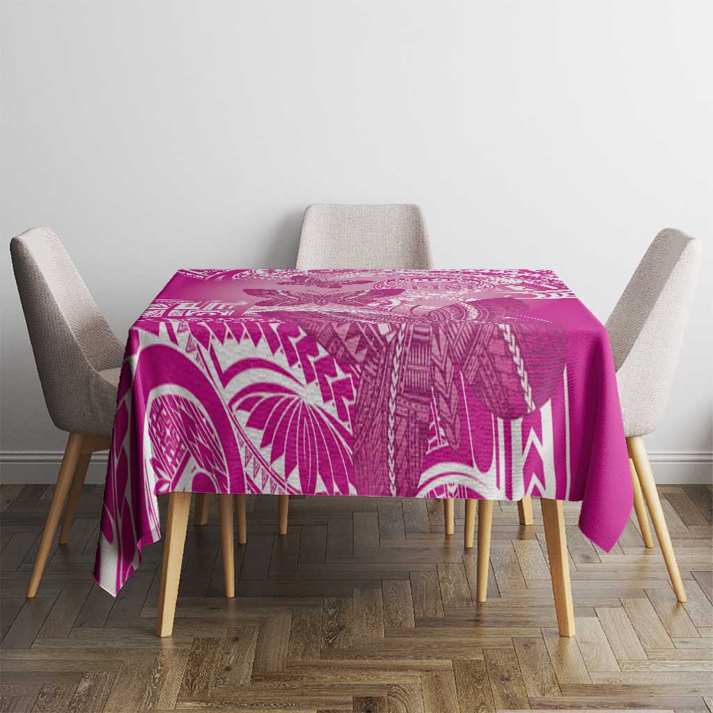 Polynesia Breast Cancer Awareness Tablecloth Think Pink Ribbon Polynesian Butterflies LT14 - Polynesian Pride