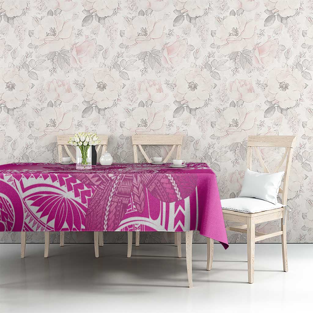 Polynesia Breast Cancer Awareness Tablecloth Think Pink Ribbon Polynesian Butterflies LT14 - Polynesian Pride