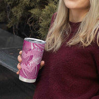 Personalised Polynesia Breast Cancer Awareness Tumbler Cup Think Pink Ribbon Polynesian Butterflies LT14 - Polynesian Pride