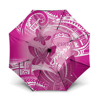 Polynesia Breast Cancer Awareness Umbrella Think Pink Ribbon Polynesian Butterflies LT14 One Size Folded 11.42 inch Opened Diameter 37.4 inch Pink - Polynesian Pride